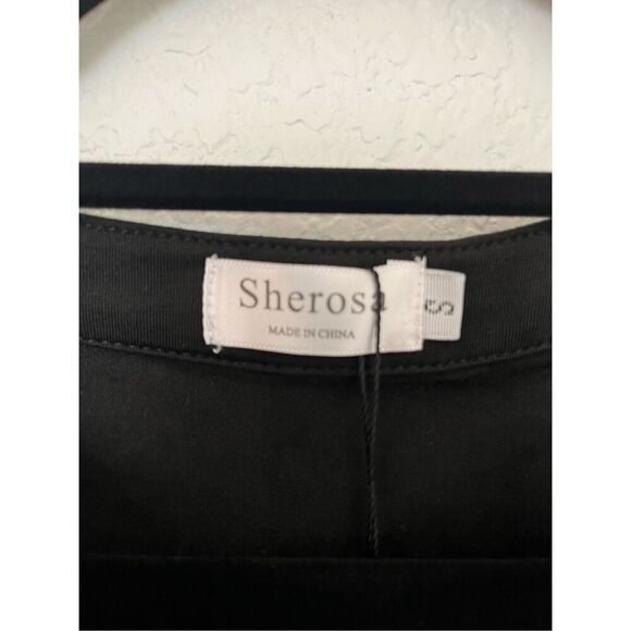 NWT Sherosa Shirt Top Tunic Pullover V Neck Round Hem 3/4 Sleeve - Picture 3 of 4